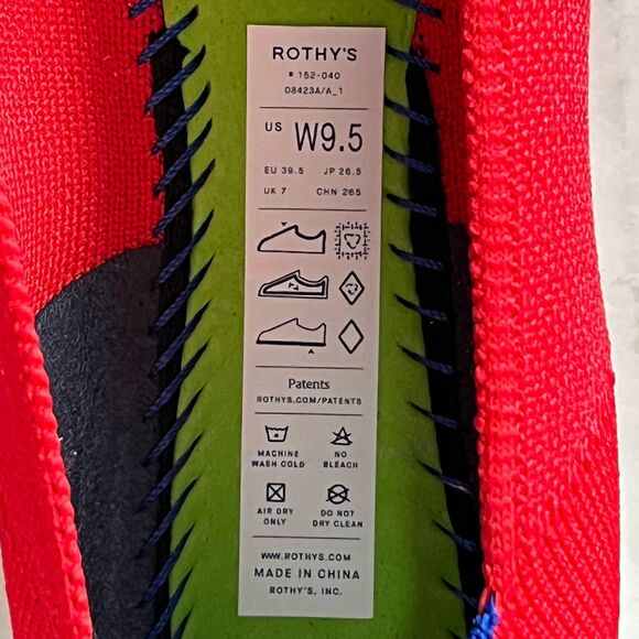 Rothy’s The Point II Slip On Ballet Flats Lollipop Red Womens 9.5 Comfort Shoes - Picture 12 of 15